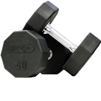 TKO 829TR 10 Sided Rubber Encased Dumbbells