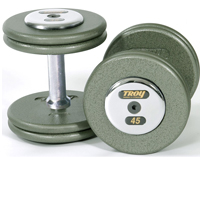 Troy Pro Style Gray Dumbbells with Chrome End Caps Sets & Pairs