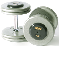 Troy Pro Style Gray Dumbbells with Black End Caps Sets & Pairs