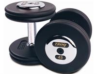 Troy Pro Style Black Dumbbells with Chrome End Caps