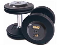 Troy Pro Style Black Dumbbells with Black End Caps