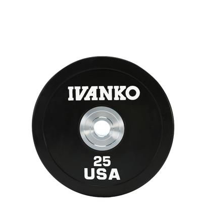  IVANKO OBPX Olympic Bumper Plates - 25LB Black - (1 pair)