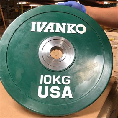  IVANKO OBPXC Olympic Bumper Plates - 10KG Green - (1 pair)