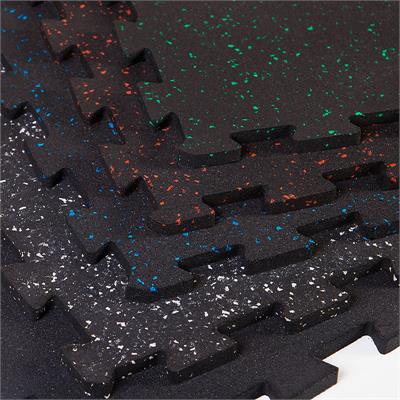 SuperLock Room Kit Rubber Gym Flooring Black with Color Fleck