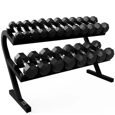 Troy VTX 8 Sided Rubber Encased Dumbbell Set - 5 to 50LB with Rack Troy VTX 8 Sided Rubber Encased Dumbbell Set - 5 to 50LB with Rack