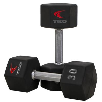 TKO 816TXU-A10 6 Sided Urethane Encased Tri Grip Dumbbell TKO 816TXU-A10 6 Sided Urethane Encased Tri Grip Dumbbell