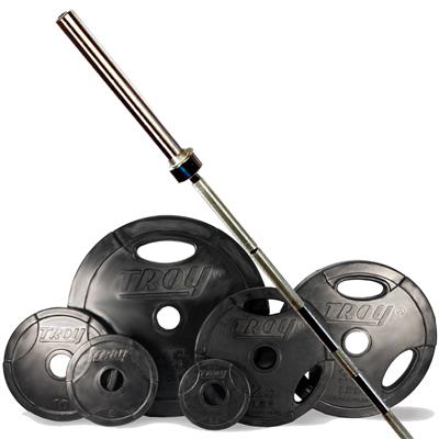 Troy Rubber Encased Interlocking Olympic Grip Weight Set