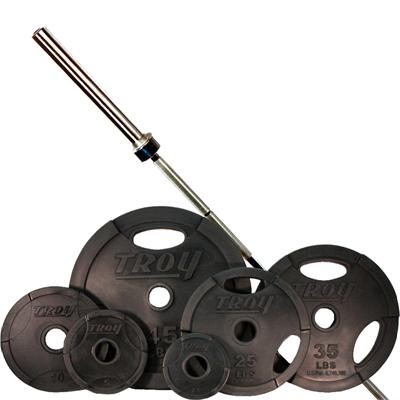 Troy Urethane Encased Interlocking Olympic Grip Weight Set Troy Urethane Encased Interlocking Olympic Grip Weight Set