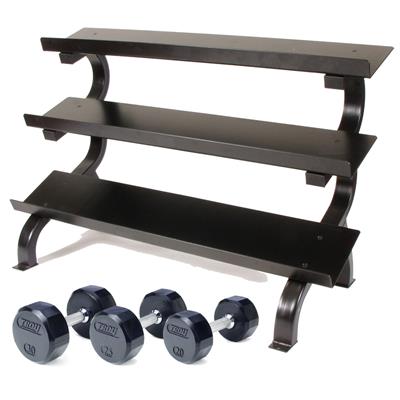 Troy Rubber Encased 12 Sided Dumbbell Set
