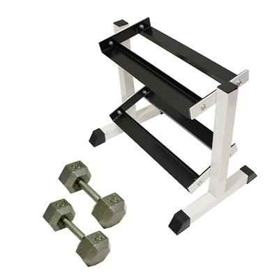 Troy USA Sports Iron Hex Dumbbell Set - 5 to 25LB with Rack Troy USA Sports Iron Hex Dumbbell Set - 5 to 25LB with Rack