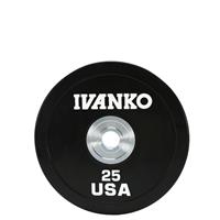  IVANKO OBPX Olympic Bumper Plates - 25LB Black - (1 pair)