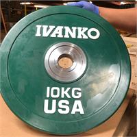  IVANKO OBPXC Olympic Bumper Plates - 10KG Green - (1 pair)