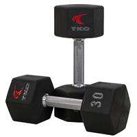 TKO 816TXU-A10 6 Sided Urethane Encased Tri Grip Dumbbell
