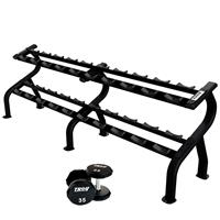 Troy Urethane 12 Sided Dumbbell Set with Rack - 5 to 50LB - DR10