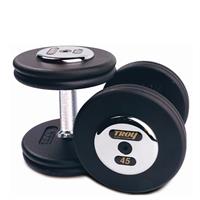 Troy Pro Style Black Dumbbells with Chrome End Caps