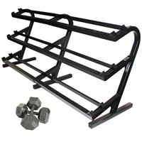 Troy USA Sports Iron Hex Dumbbell Set - 5 to 100LB with Rack