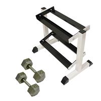 Troy USA Sports Iron Hex Dumbbell Set - 5 to 25LB with Rack